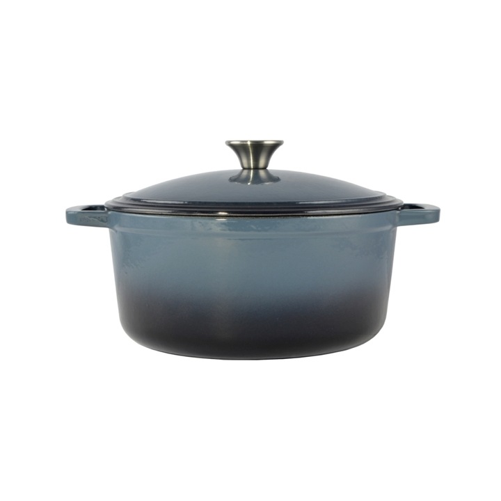 Perfect Home Zománcozott öntöttvas lábas 24 cm 4 literes Acélkék