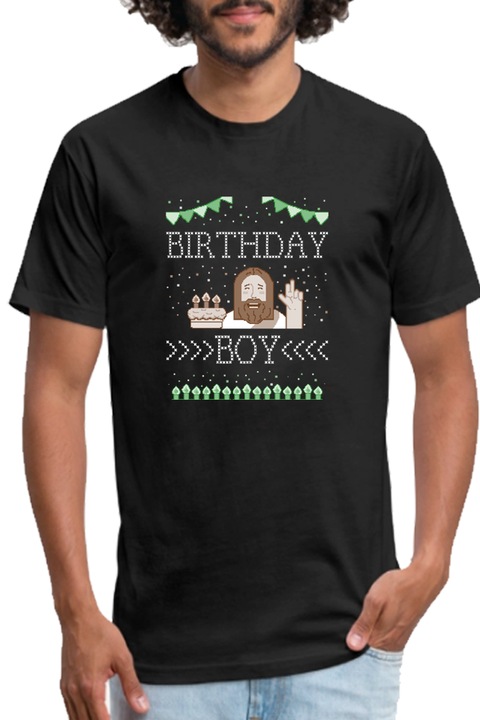 Egyedi férfi póló "Birthday boy", fekete, L