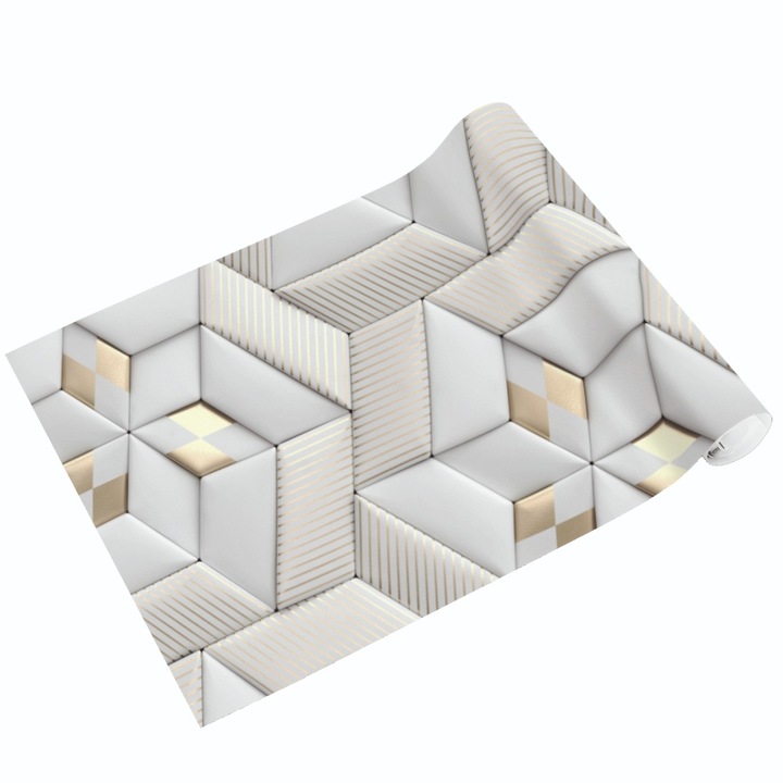 Autocolant faianta, laminat, Priti Global, imbinari geometrice deschise, 60x200 cm