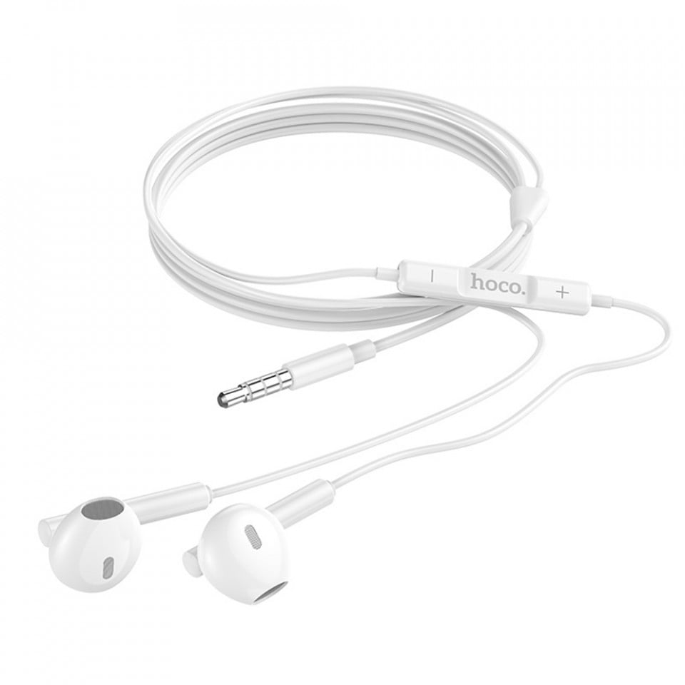 Casti cu Fir si Microfon, 1.2m - Hoco Melodious (M64) - White