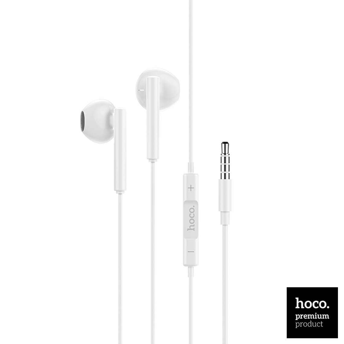 Casti cu Fir si Microfon, 1.2m - Hoco Melodious (M64) - White