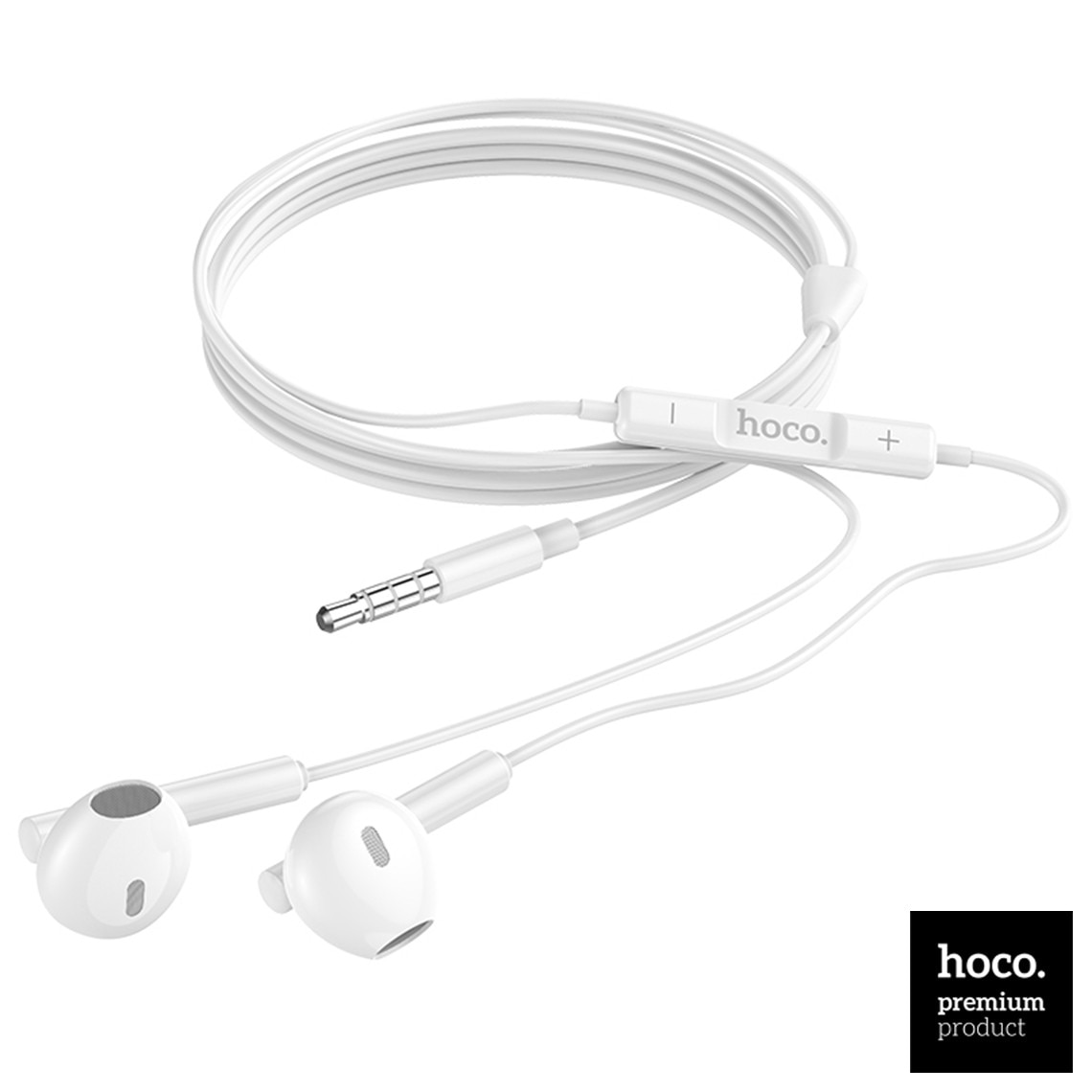 Casti cu Fir si Microfon, 1.2m - Hoco Melodious (M64) - White