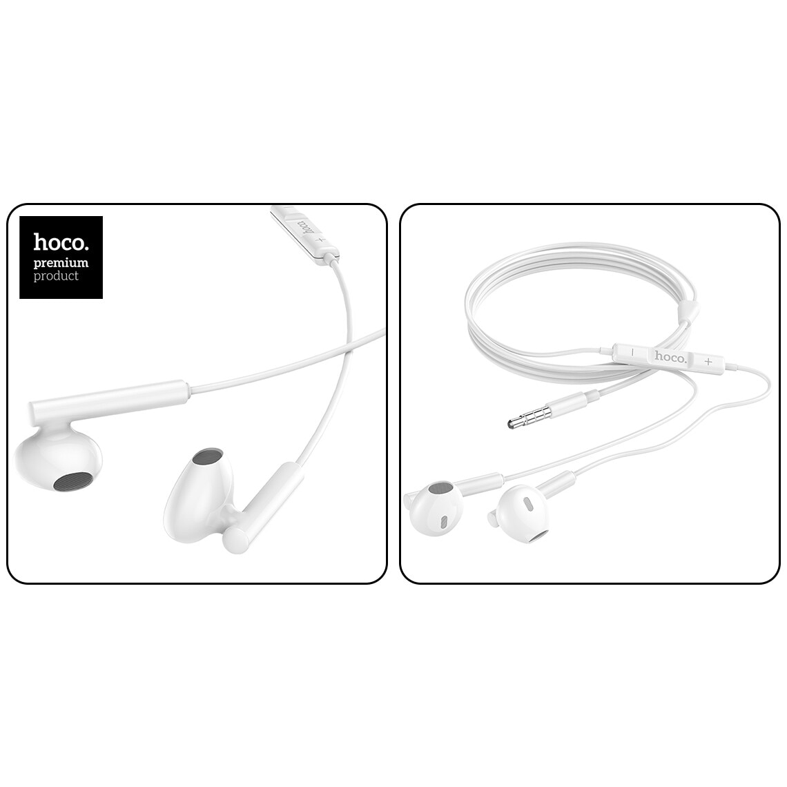 Casti cu Fir si Microfon, 1.2m - Hoco Melodious (M64) - White