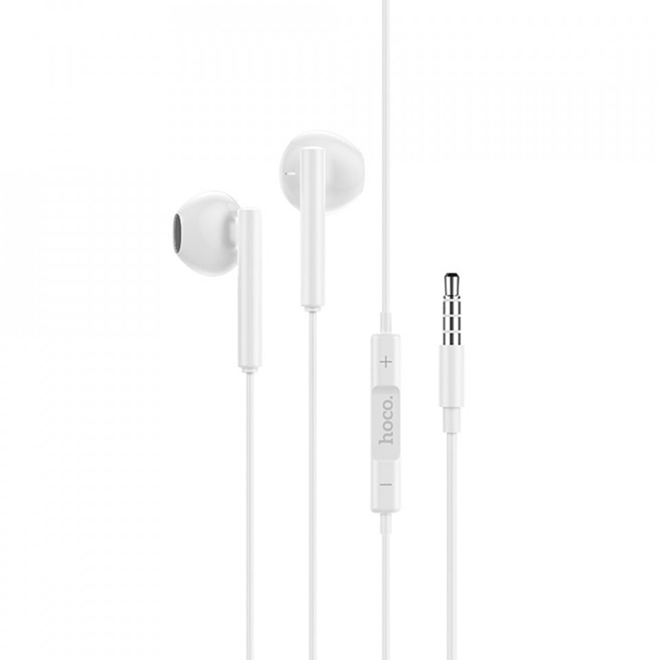 Casti cu Fir si Microfon, 1.2m - Hoco Melodious (M64) - White