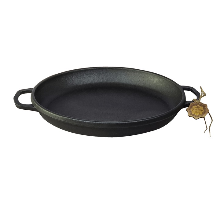 Maysternya serpenyő, Öntöttvas, Zománcozatlan, Fedő nélkül, 34 x 4 cm