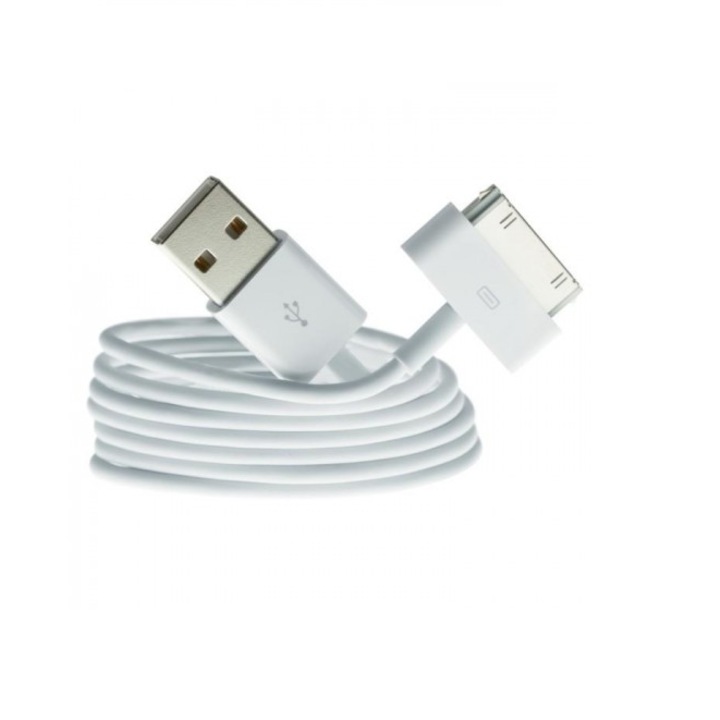 USB adatkábel iPhone 4-hez, USB2.0 interfész, Fehér