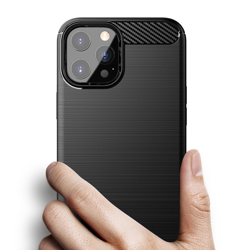 Husa de silicon, DIGIMAT, Anti amprenta, anti soc, compatibila cu Iphone 14 Pro Max - Negru