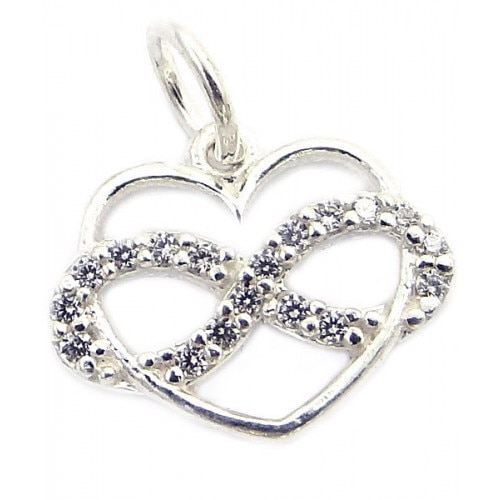 Pandantiv Inima cu infinit, Argint 925, 2 cm x 2 cm