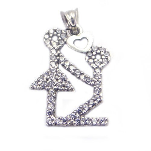 Pandantiv Indragostiti, Argint 925, 2.7 cm x 1.3 cm