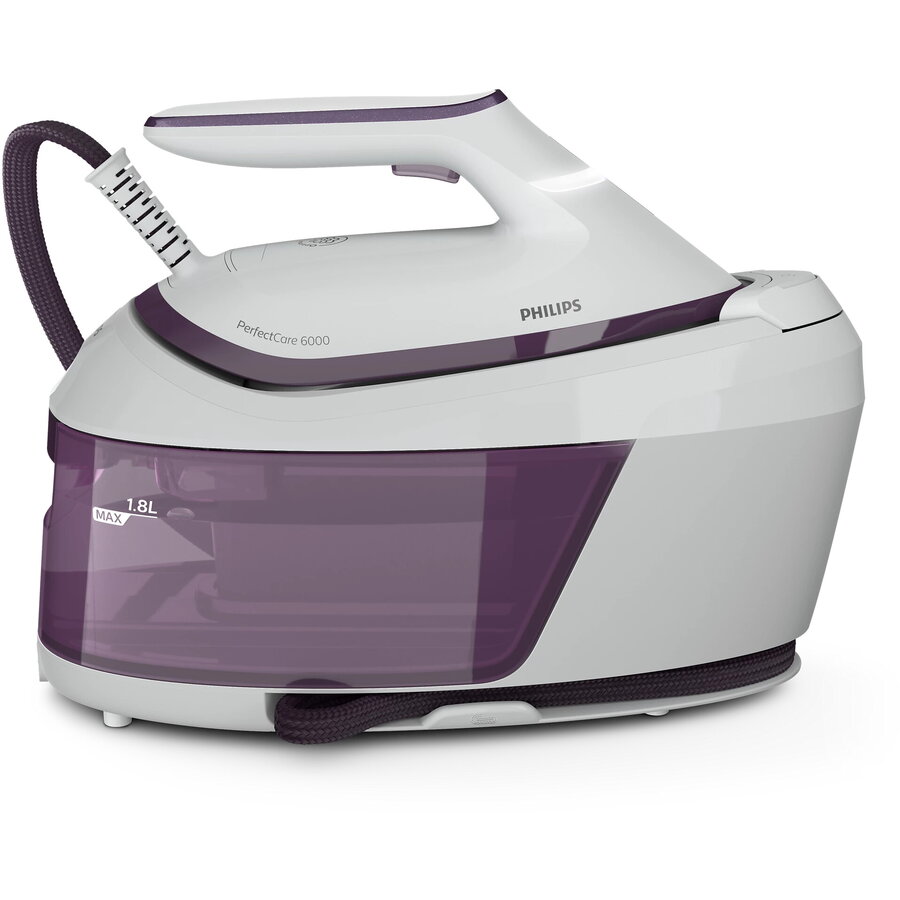 Statie de calcat, Philips, PSG6020/30, 2400 W, 6.5 bar, SteamGlide Plus, Alb/Violet
