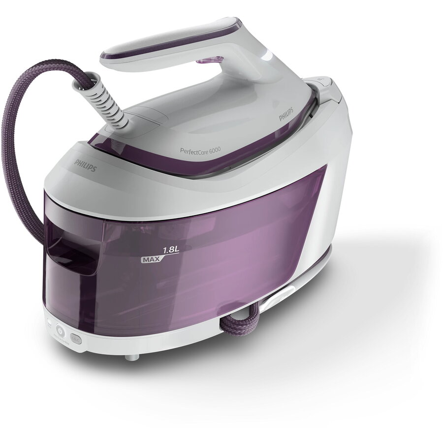 Statie de calcat, Philips, PSG6020/30, 2400 W, 6.5 bar, SteamGlide Plus, Alb/Violet