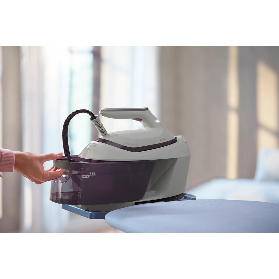 Statie de calcat, Philips, PSG6020/30, 2400 W, 6.5 bar, SteamGlide Plus, Alb/Violet