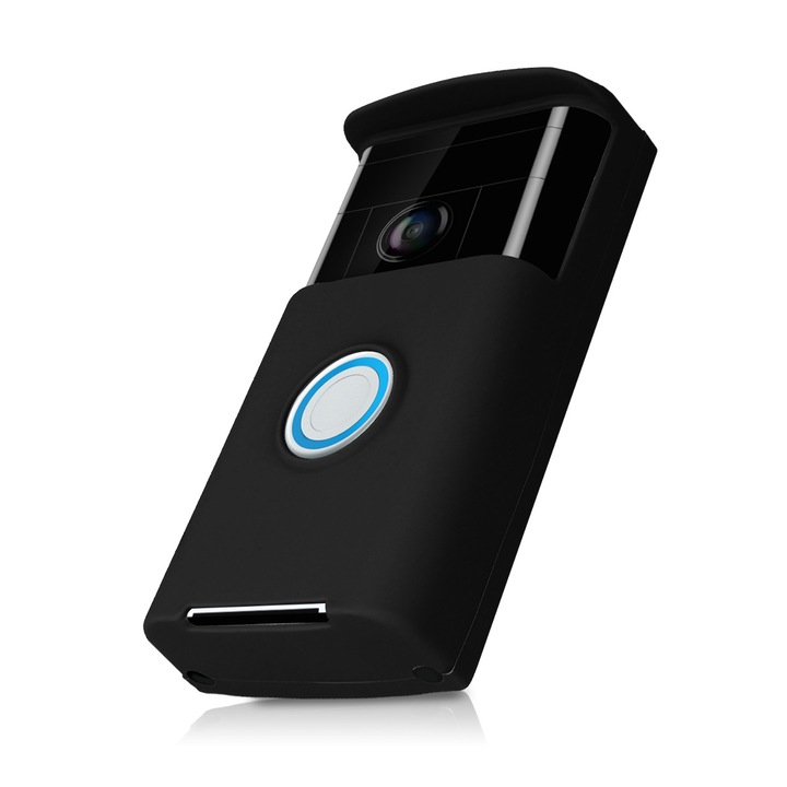 Védőburkolat Nest Ring Video Doorbell 1-hez, Kwmobile, fekete, szilikon, 48248.01