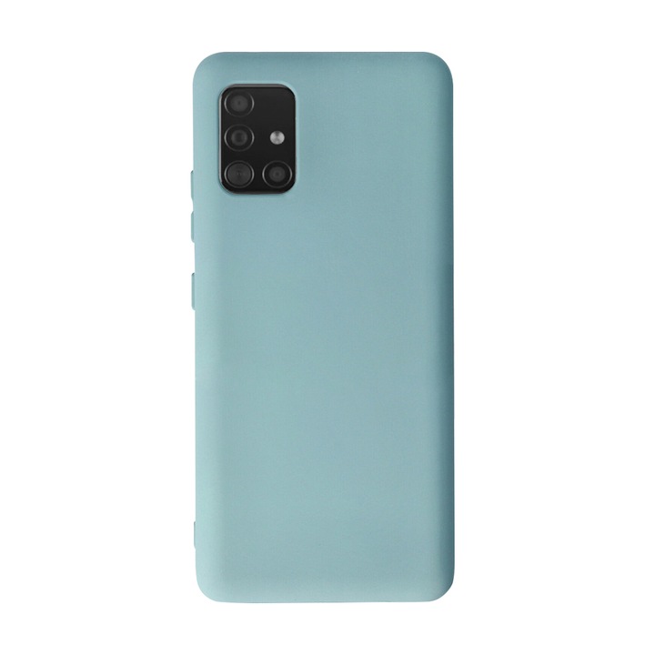 Калъф Safe Flex, съвместим със Samsung Galaxy A51 5G, Fonix команда, Тънък гъвкав дизайн, Вътрешна облицовка с микрофибър, Устойчив на удар, Мек силикон, Текстура с матово покритие, Незалепващо покритие, Морско синьо