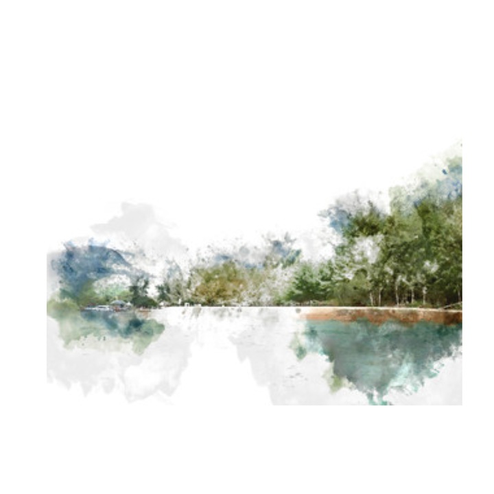 Tablou canvas Abstract colorful mountain peak and tree 20x30