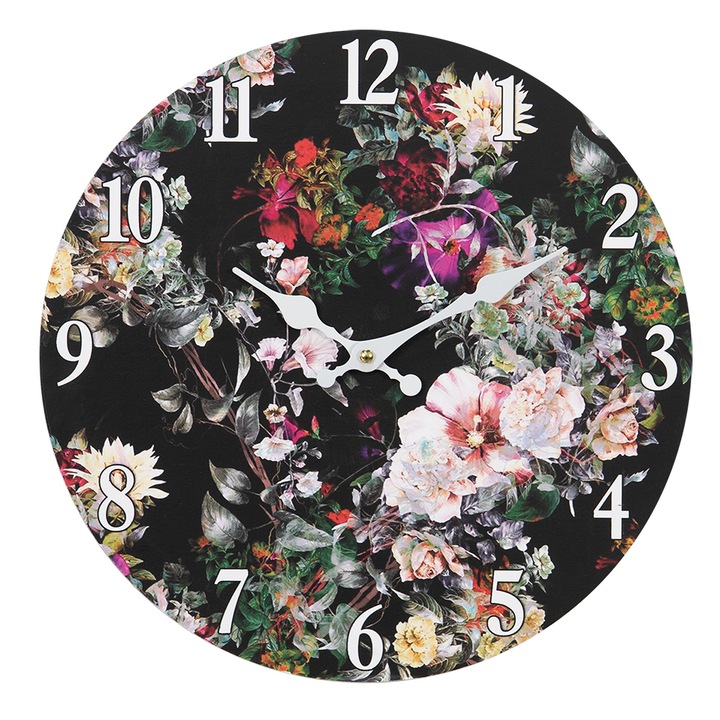 Стенен часовник на цветя 34х4 см