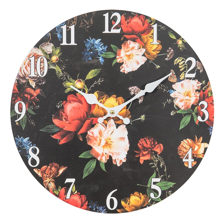 Стенен часовник на цветя 34х4см