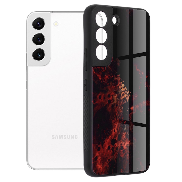 Калъф за Samsung Galaxy S22 5G, Поликарбонат, Red Nebula