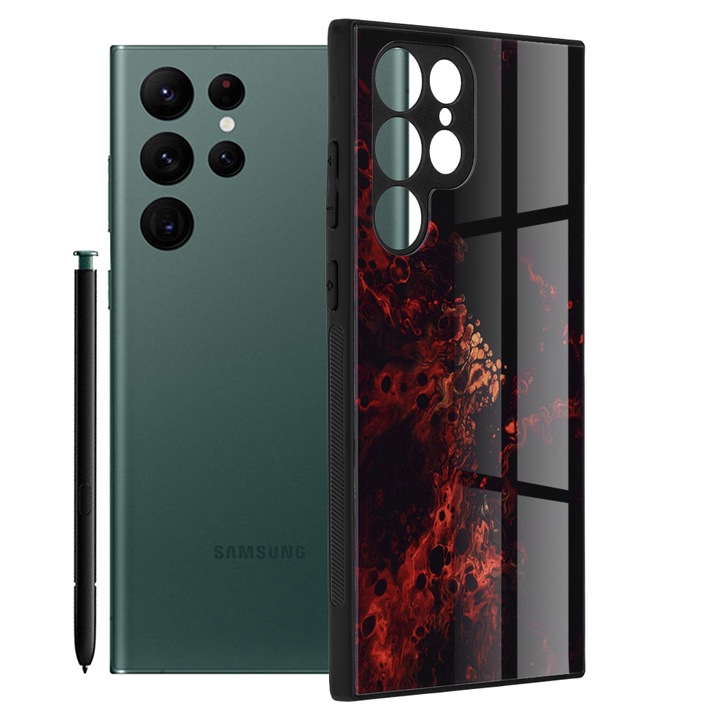 Кейс за Samsung Galaxy S22 Ultra 5G, Techsuit Glaze Series, Red Nebula