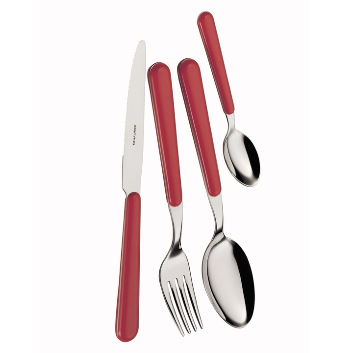 Set tacam Cinzia color rosu, 24 piese