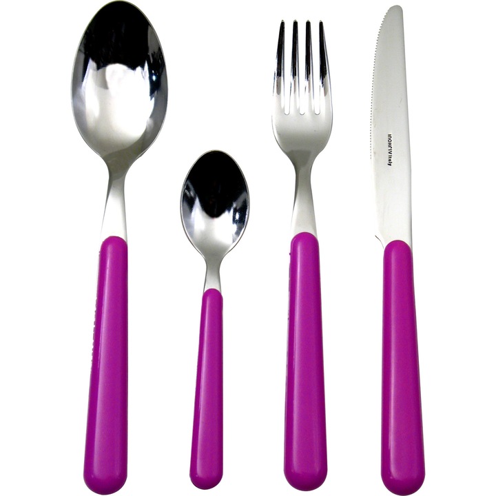 Set tacam Cinzia color fucsia, 24 piese