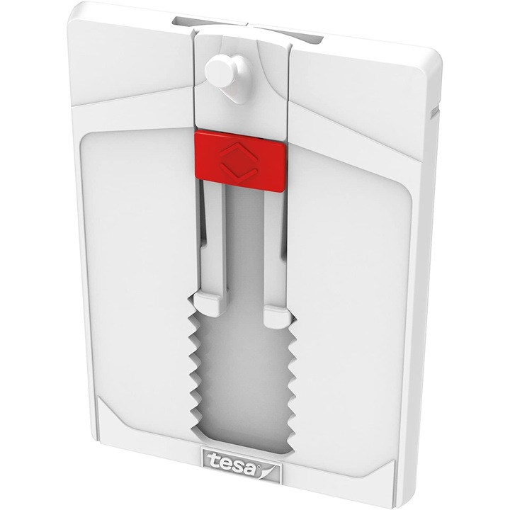 Cuier agatatoare autoadeziva pentru gresie si metal, Tesa, Plastic, 4 kg, Alb
