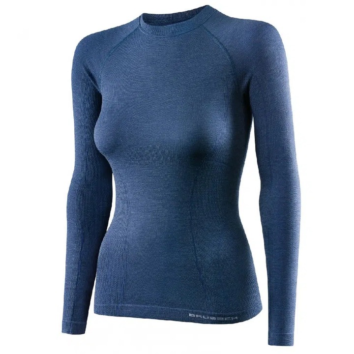 Brubeck Active Wool noi kek, hosszu ujju bluz, Kék, M