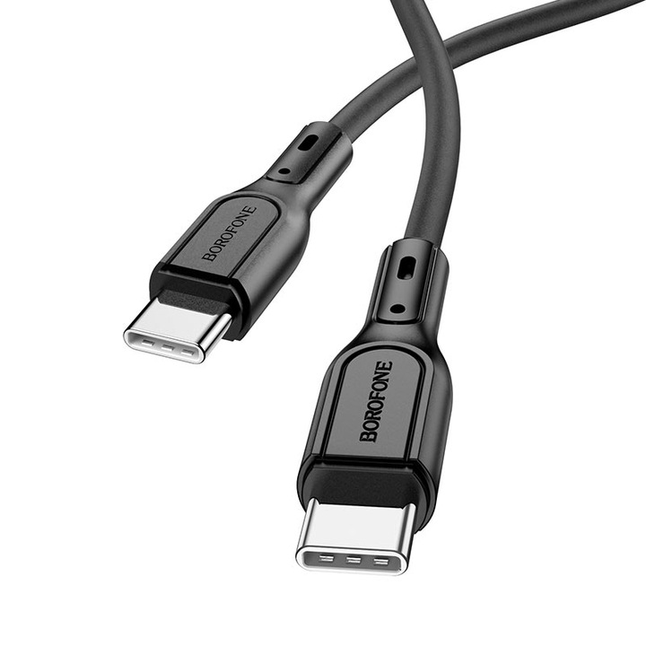 Cablu de date, Borofone, USB-C la USB-C, 1 m, Negru