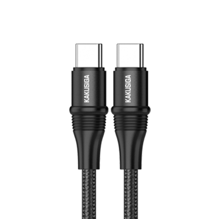 Type-C Type C 60W (20V / 3A) 2m hosszú, szilikon adat és töltőkábel fekete