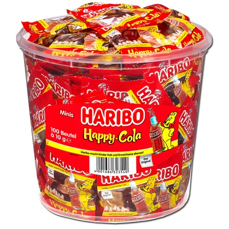 Haribo kóla ízű zselés cukorka, Mini csomag, 100x10g - eMAG.hu