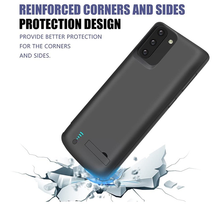 Защитен калъф за Samsung Galaxy Note 10 4G/Note 10 5G с 5000mAh батерия, Elite Armor, Power Pro, O6860, метален, черен