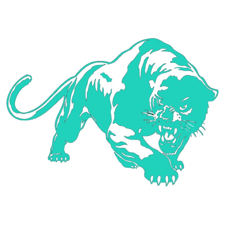 Sticker auto "Leopard" 20x13 cm, albastru deschis