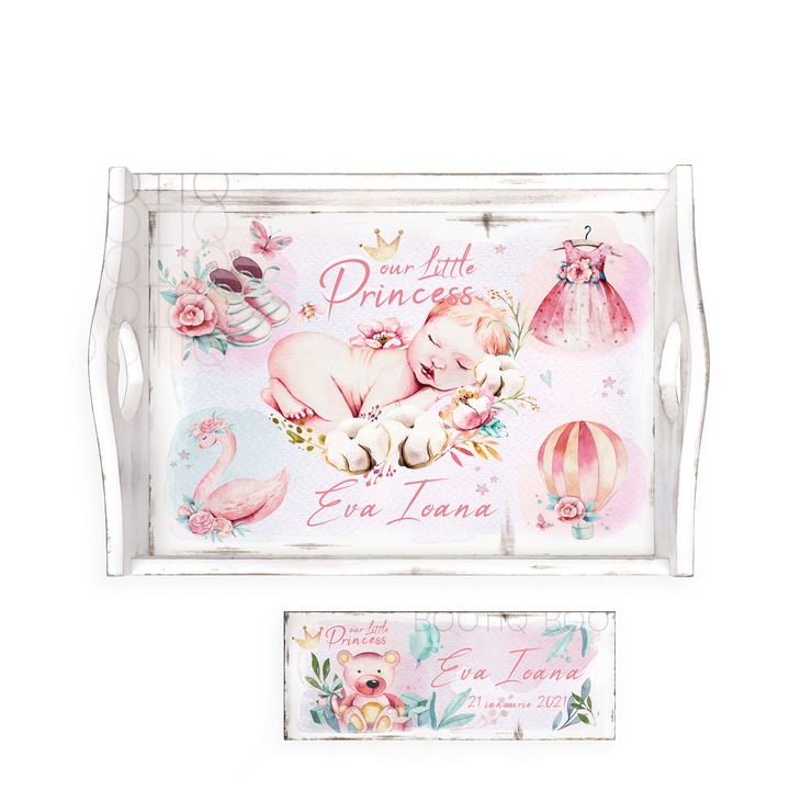 Tava mot copil si cutiuta prima suvita – Our Little Princess, 25x30 cm si cutiuta prima suvita 20x8 cm