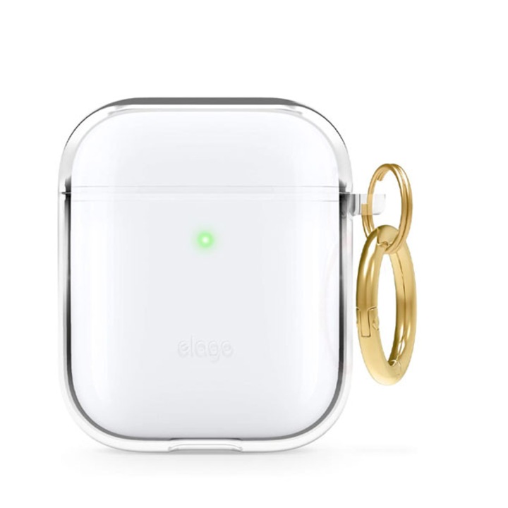Husa protectie casti, ELAGO, AirPods 1/2, Plastic, Transparent