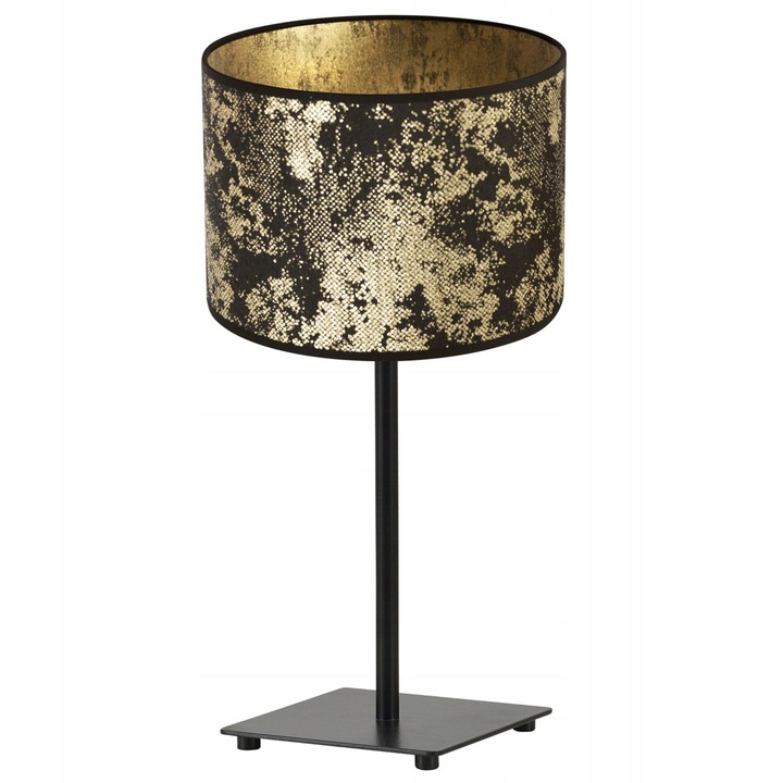 Veioza cu picior de metal, 230V, Metal, Negru/Auriu