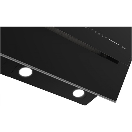 Hota incorporabila decorativa Beko BHCA63741BHSI, Putere de absorbtie 752 m3/h, 1 motor, Homewhiz, SmellSense, Hob to Hood, Auto Shut Down, 3+1 trepte de viteza, Control touch, Iluminare LED, Indicator de saturare a filtrelor, Clasa A, Panou sticla, Negru