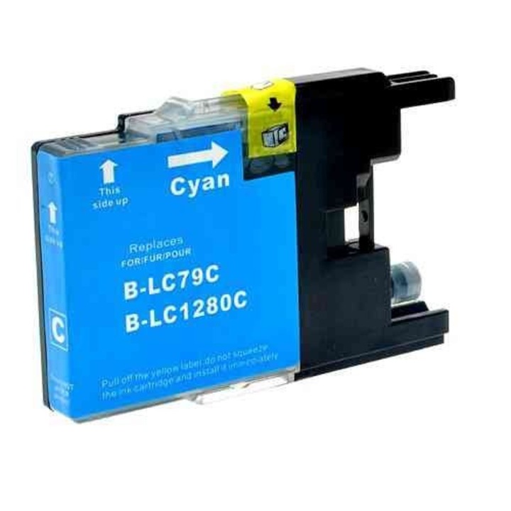 Tintapatron, GP toner, kompatibilis a Brother LC1280C - MFC J6510, J6710, J6910, cián