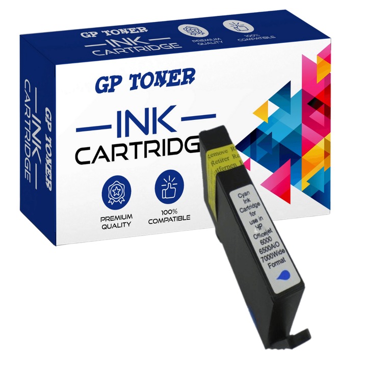 Cartus de cerneala, GP Toner, Compatibil cu HP 920XL OfficeJet 6000, 6500, 7000, 7500, Cyan