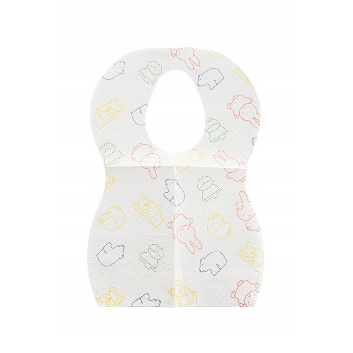 Set 10 Bavetici pentru diversificare cu buzunar, Bocioland, de unica folosinta, Alb