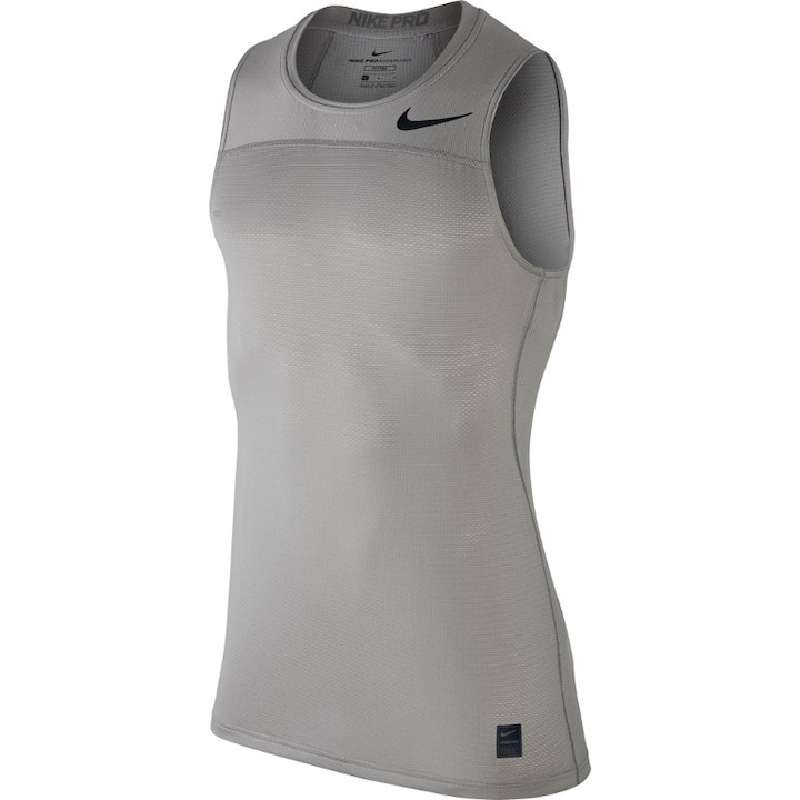 Nike, Риза за фитнес Pro Hypercool, Светлосив, M