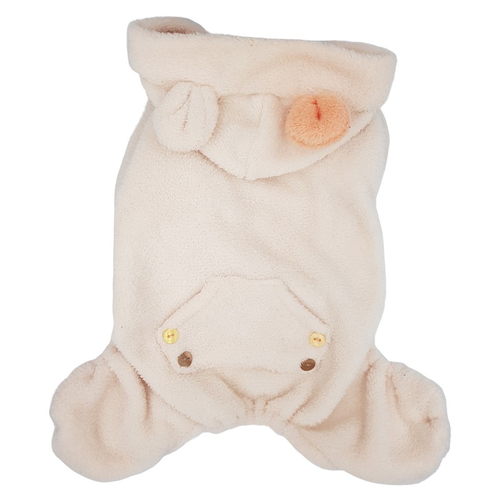 Salopeta catei ursulet, Pretty Pet, marime M, crem
