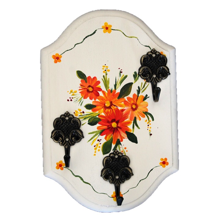 Suport pentru chei, 3 agatatori, Rustic, 14 cm x 20 cm