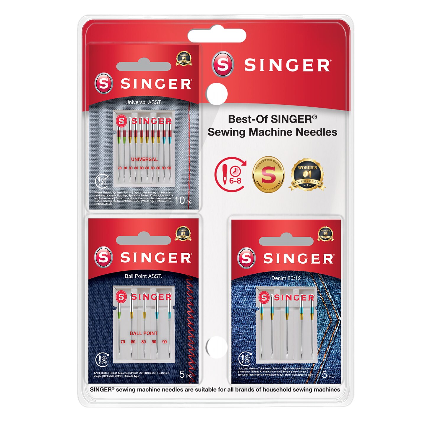Комплект игли за шиене Singer, Best-Of, 20бр. - eMAG.bg
