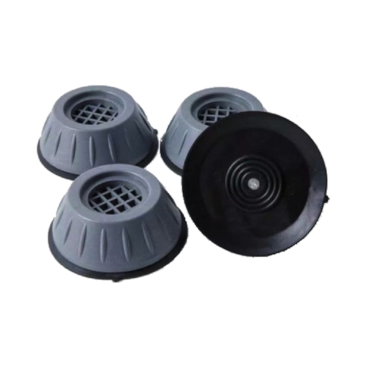 Set 4 picioare tip tampoane anti-zgomot, antiderapante pentru masina de spalat cu ventuza