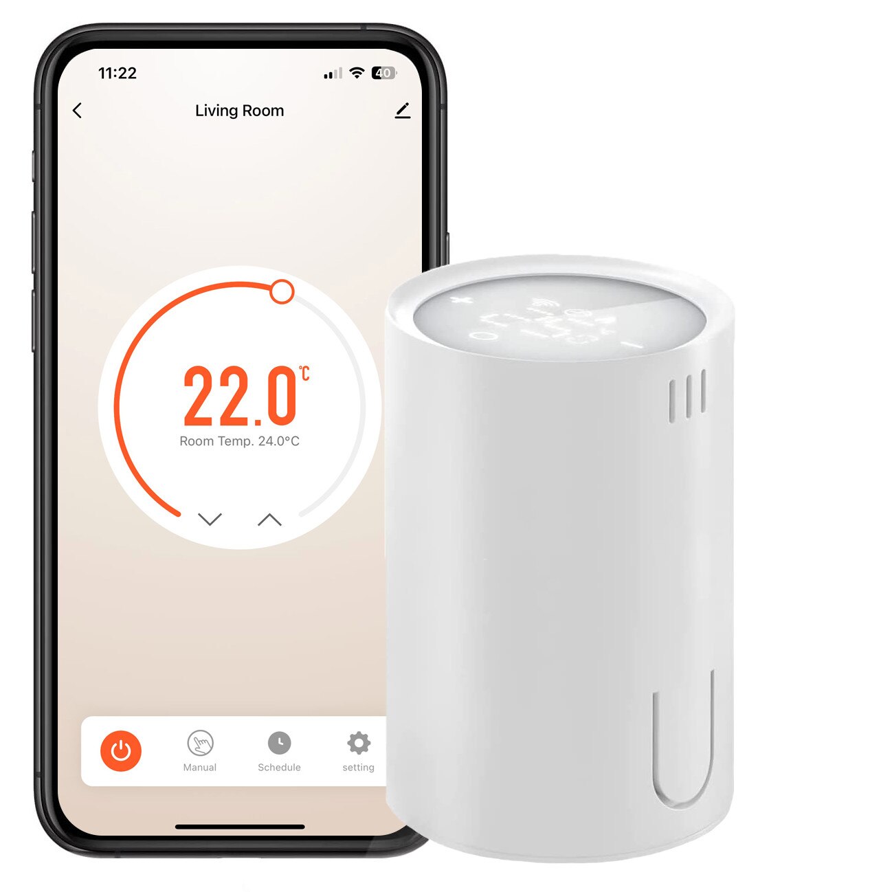 Termostat Smart NEX TECH® WiFi, Kit 8 bucati si HUB inteligent, Programabil 24/7, Usor de instalat, Compatibil cu Alexa, Google Home, SmartThings, Aplicatie Tuya Smart Life, Ecran touch, Functie Fereastra Deschisa, Alb