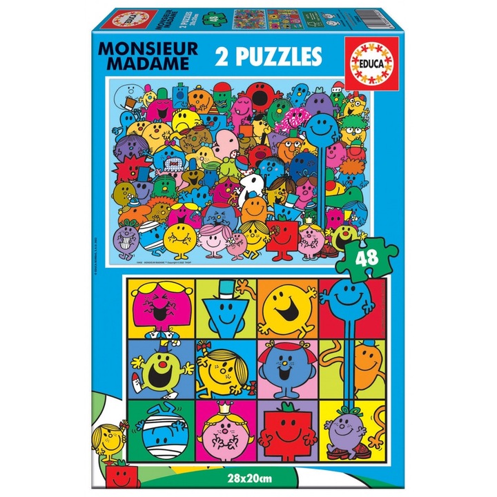Puzzle, Educa, Monsieur Madame, 2 х 48 piese