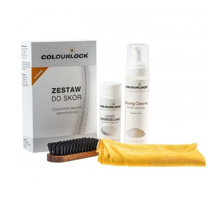 Комплект за почистване на тапицерия на автомобил, Colourlock, С апликатор и четка, Бял