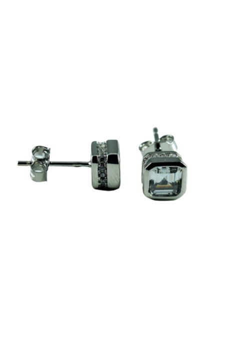 Cercei din argint 925 TSR cu pietre semipretioase zirconiu model 13