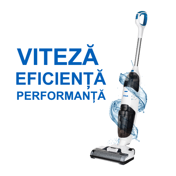 Aspirator cu mop electric rotativ fara fir, TESLA Powerstar AQ500