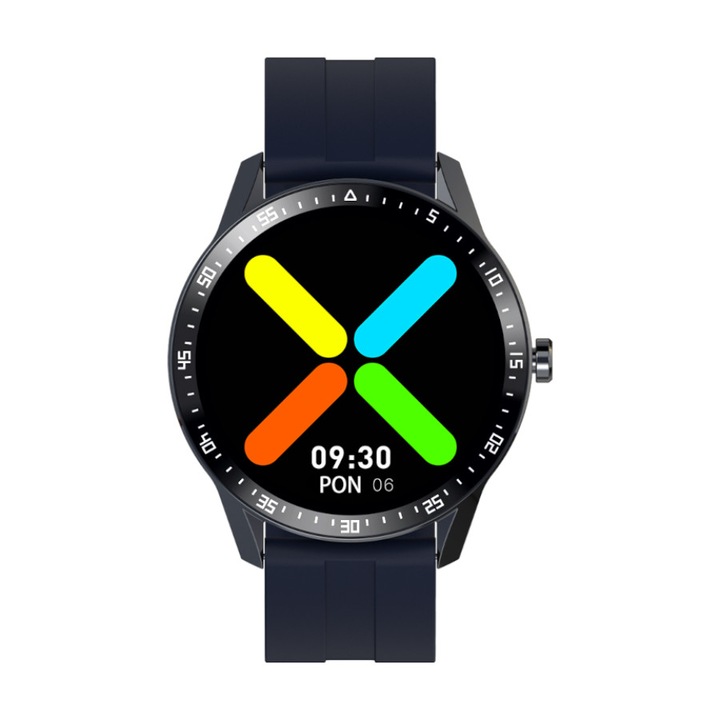 Smartwatch barbati SW018-5, G.Rossi, Cauciuc, Bleumarin